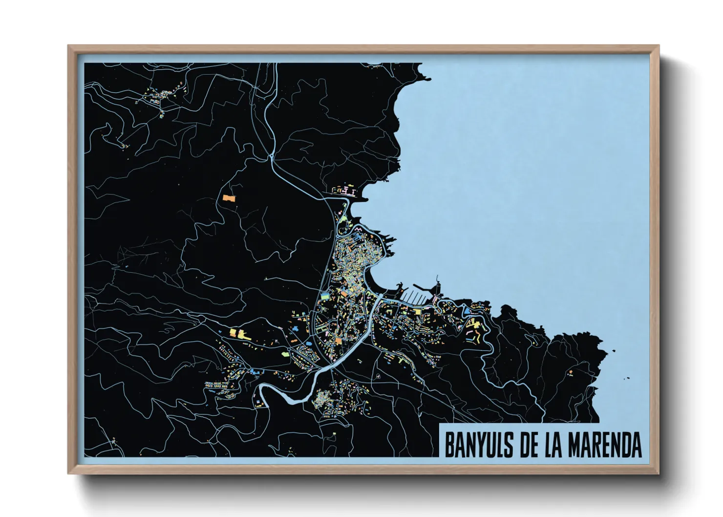 Une affiche de carte sur Banyuls de la Marenda