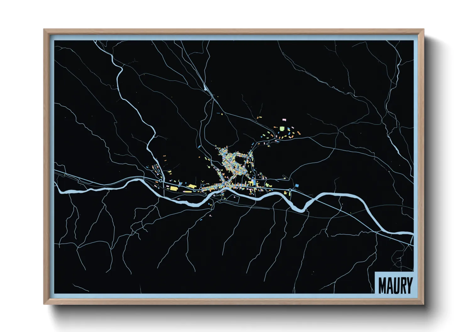 Une affiche de carte sur Maury