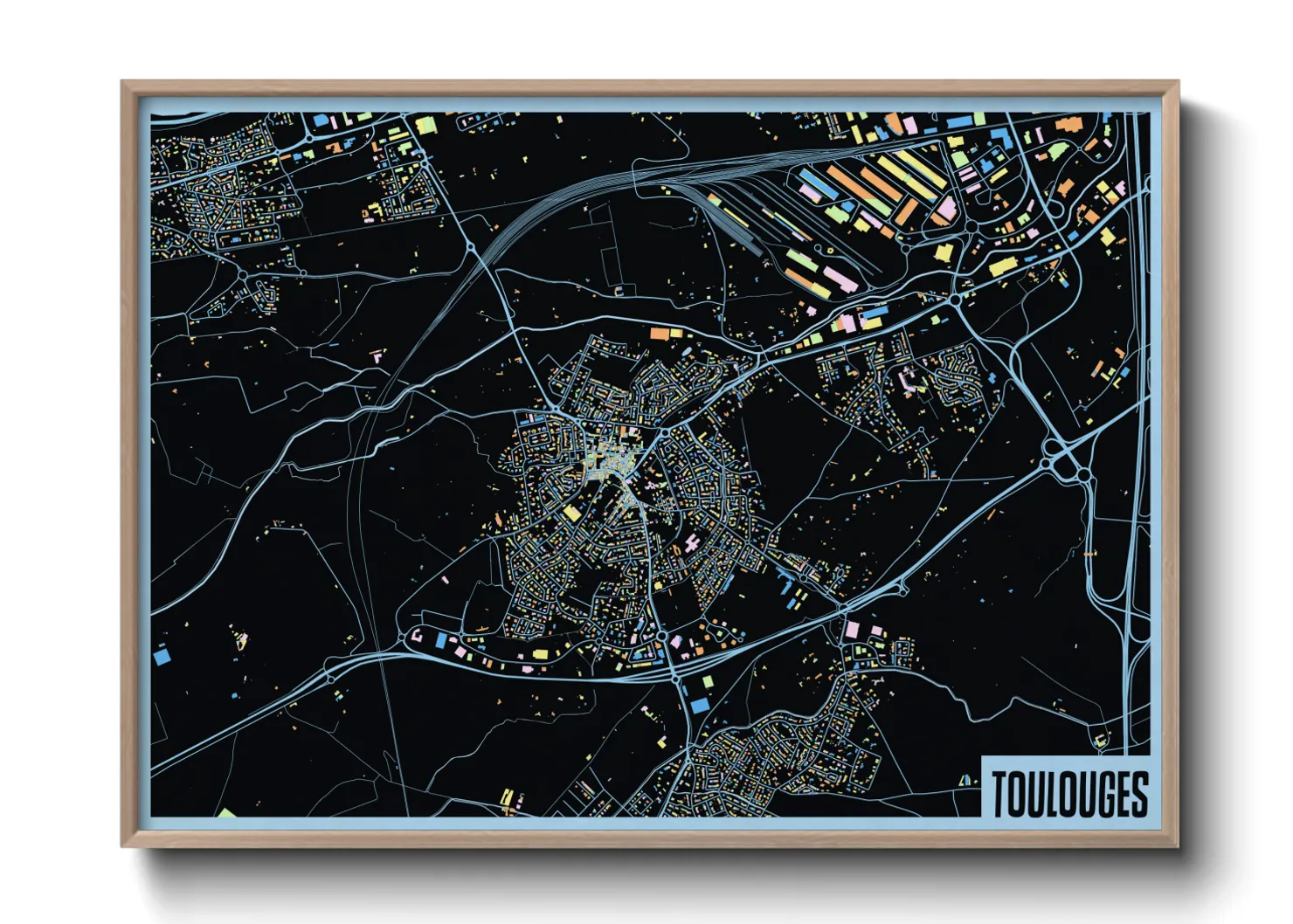 Une affiche de carte sur Toulouges