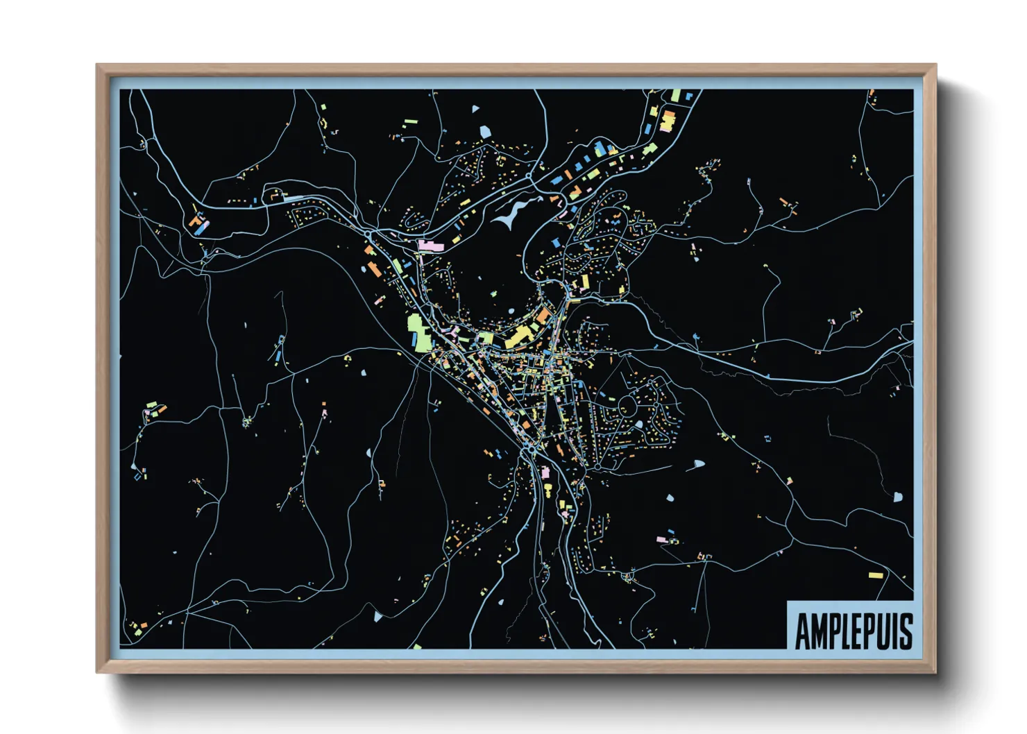 Une affiche de carte sur Amplepuis