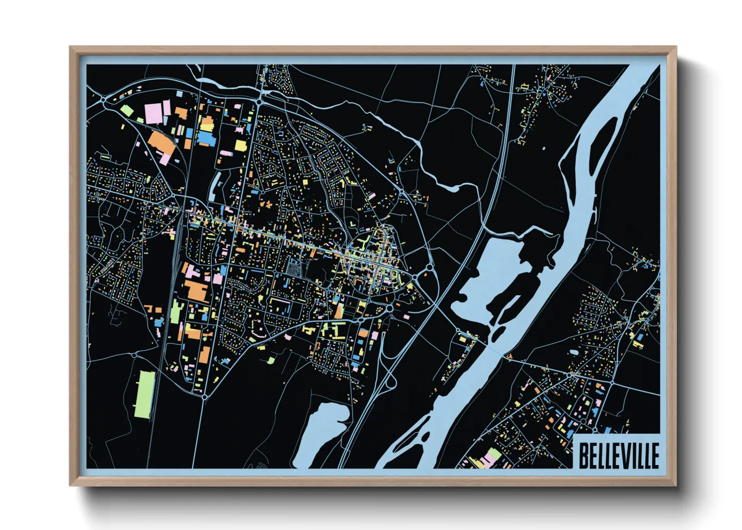 Une affiche de carte sur Belleville