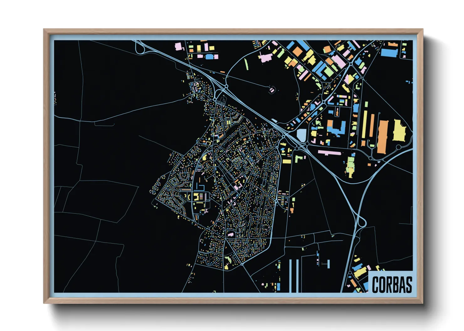 Une affiche de carte sur Corbas