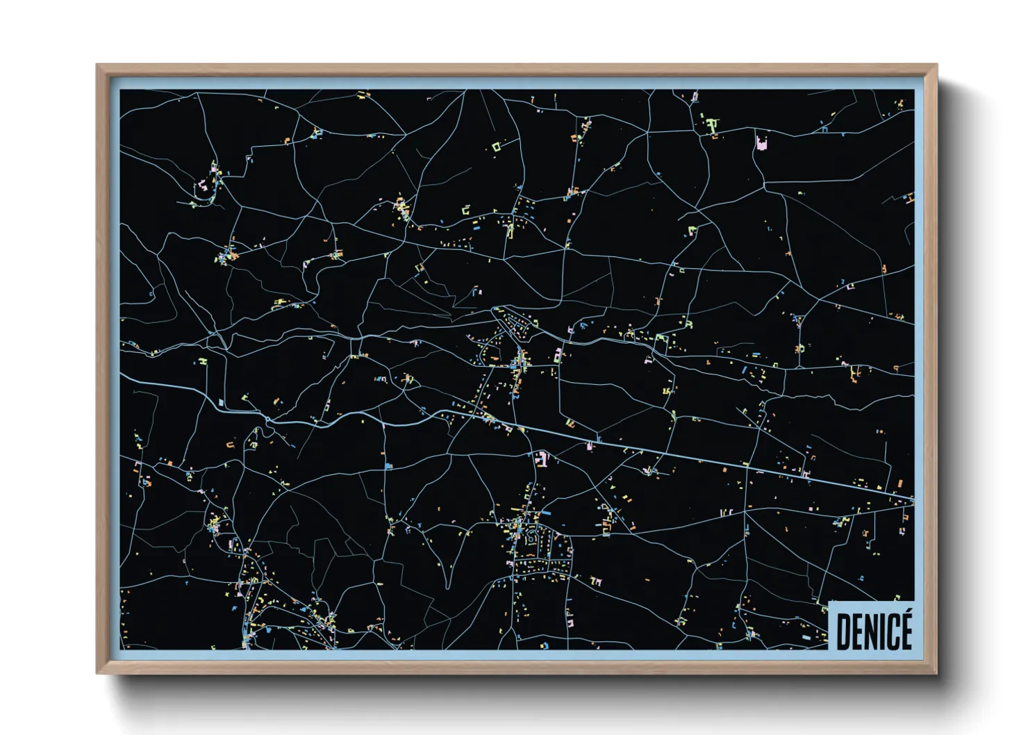 Une affiche de carte sur Denicé