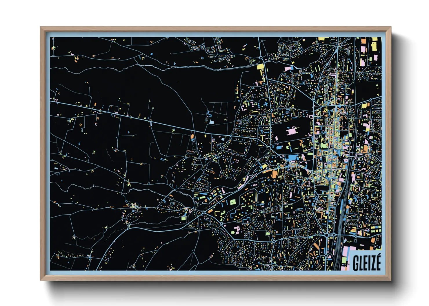 Une affiche de carte sur Gleizé