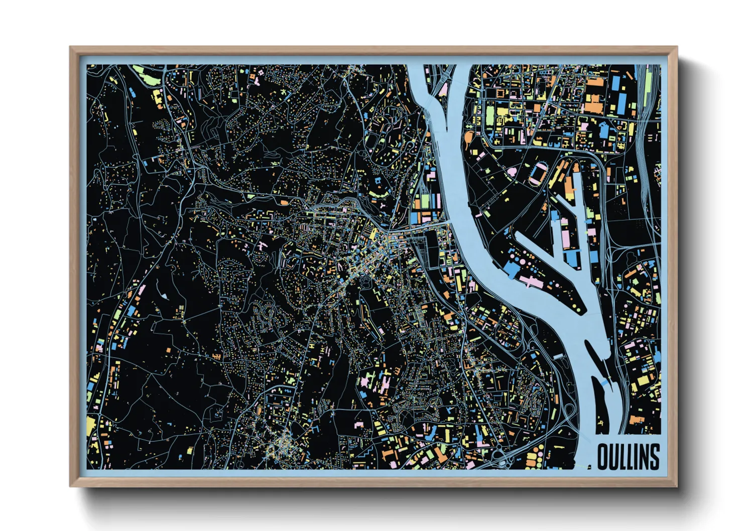 Une affiche de carte sur Oullins