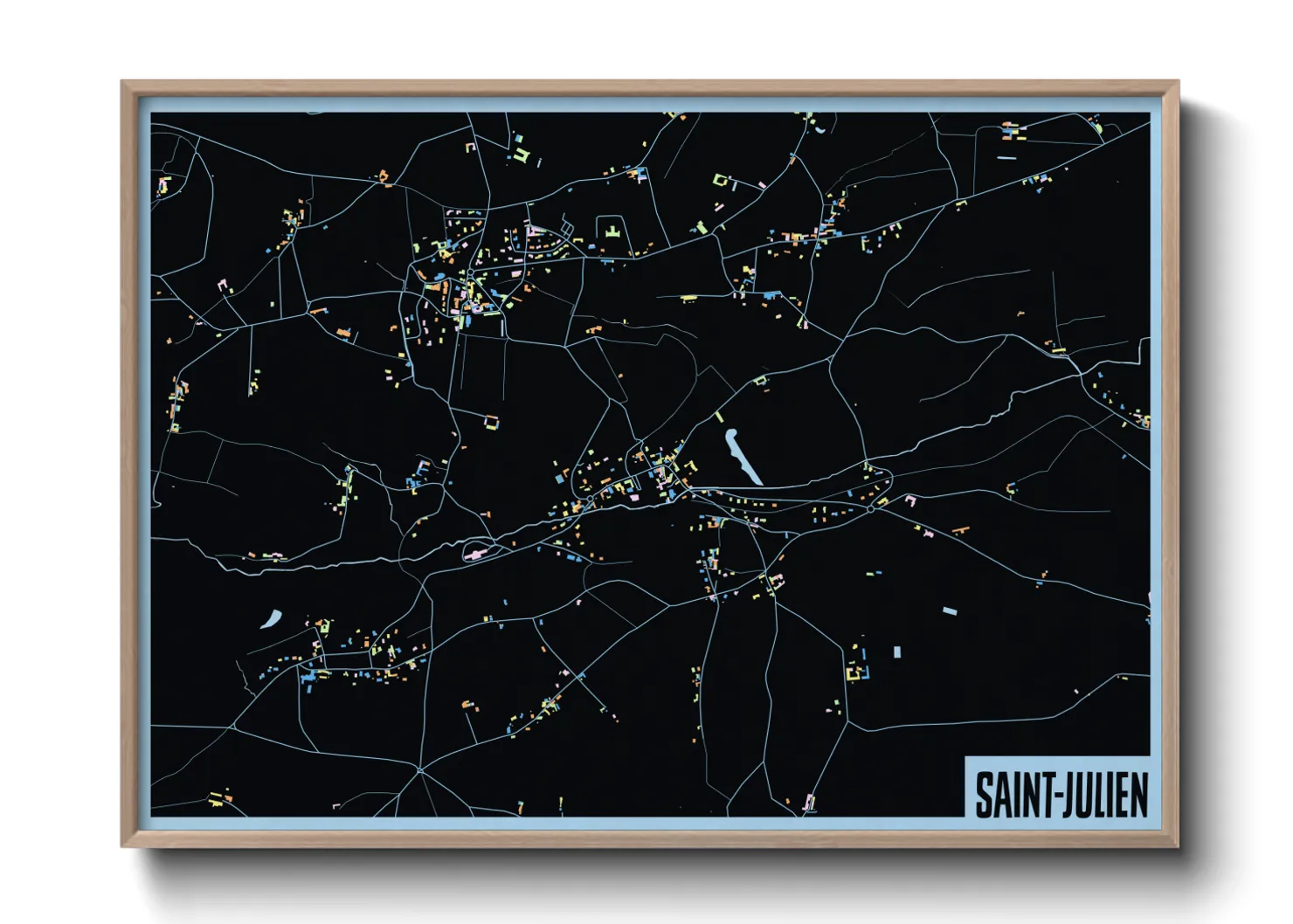Une affiche de carte sur Saint-Julien