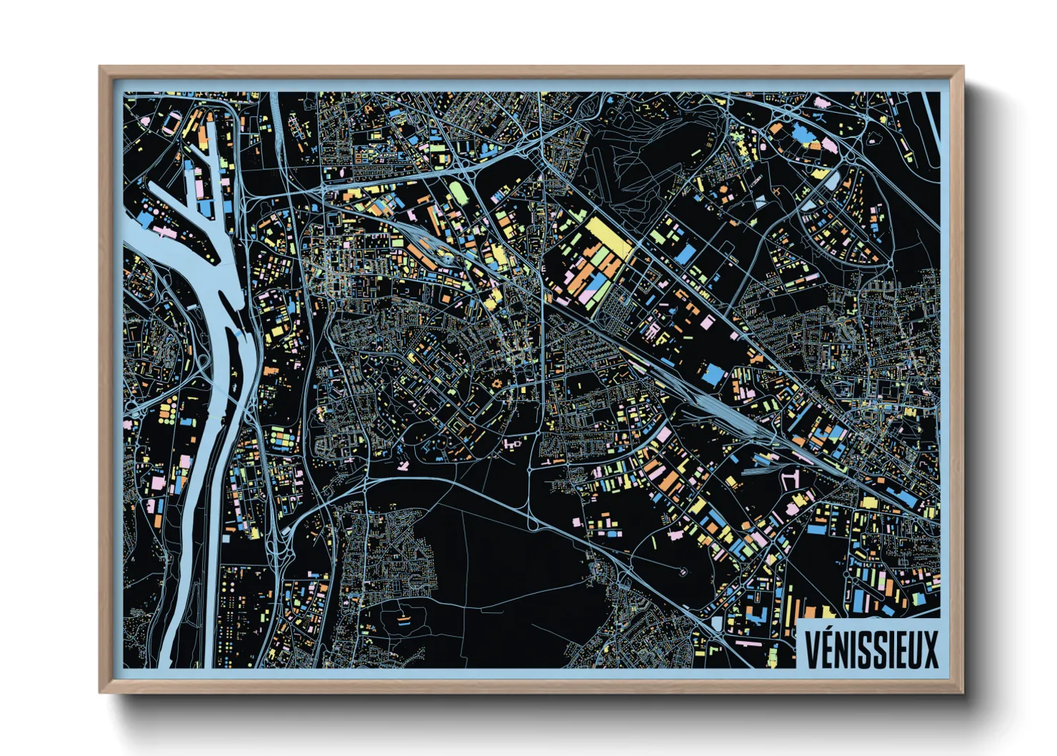 Une affiche de carte sur Vénissieux