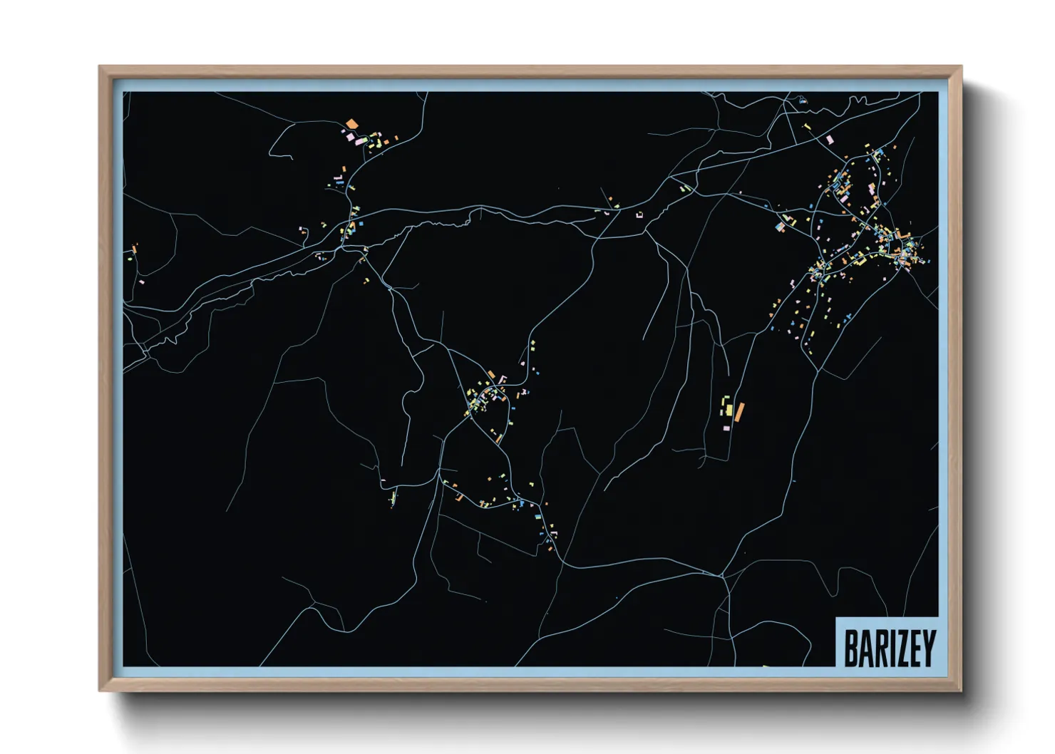 Une affiche de carte sur Barizey