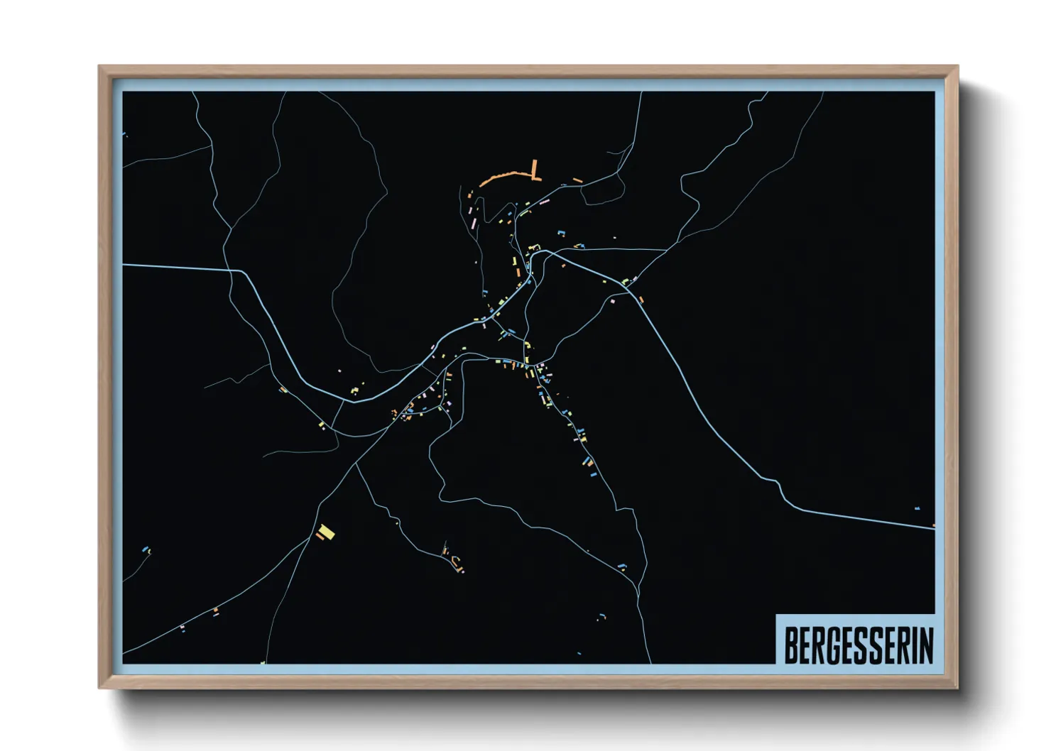 Une affiche de carte sur Bergesserin