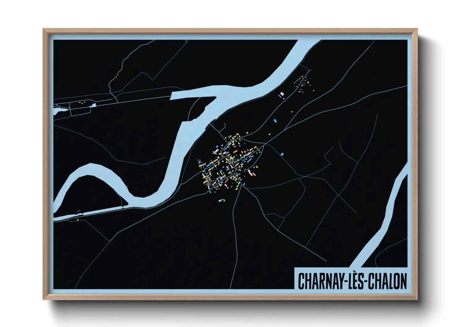 Une affiche de carte sur Charnay-lès-Chalon