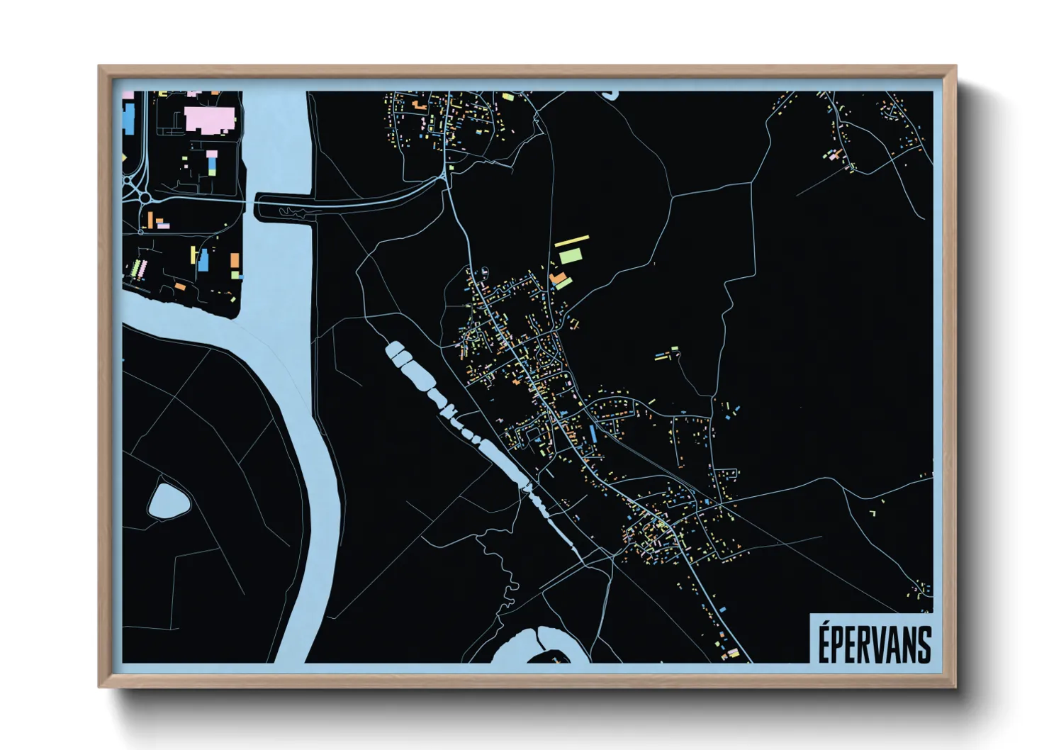 Une affiche de carte sur Épervans