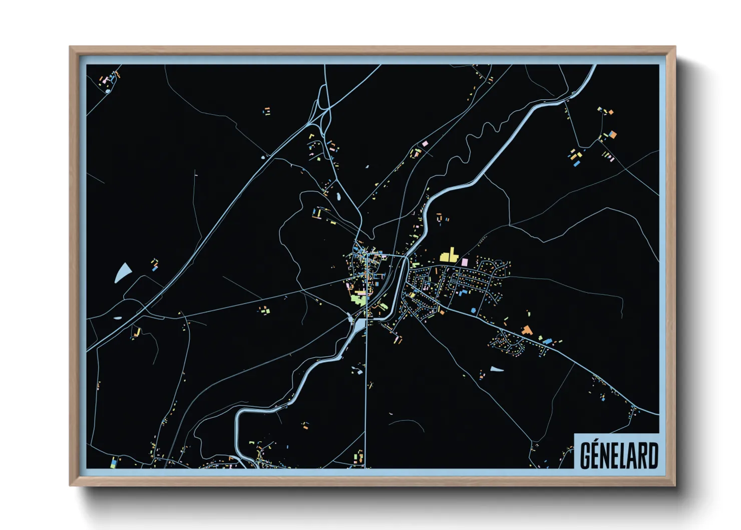 Une affiche de carte sur Génelard