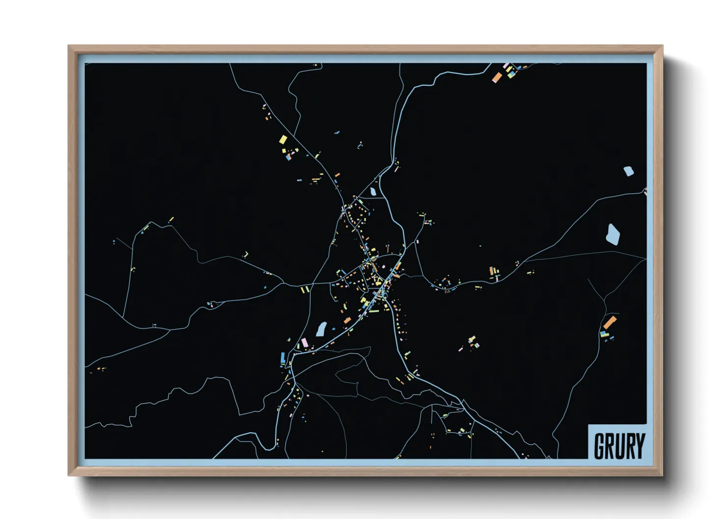 Une affiche de carte sur Grury