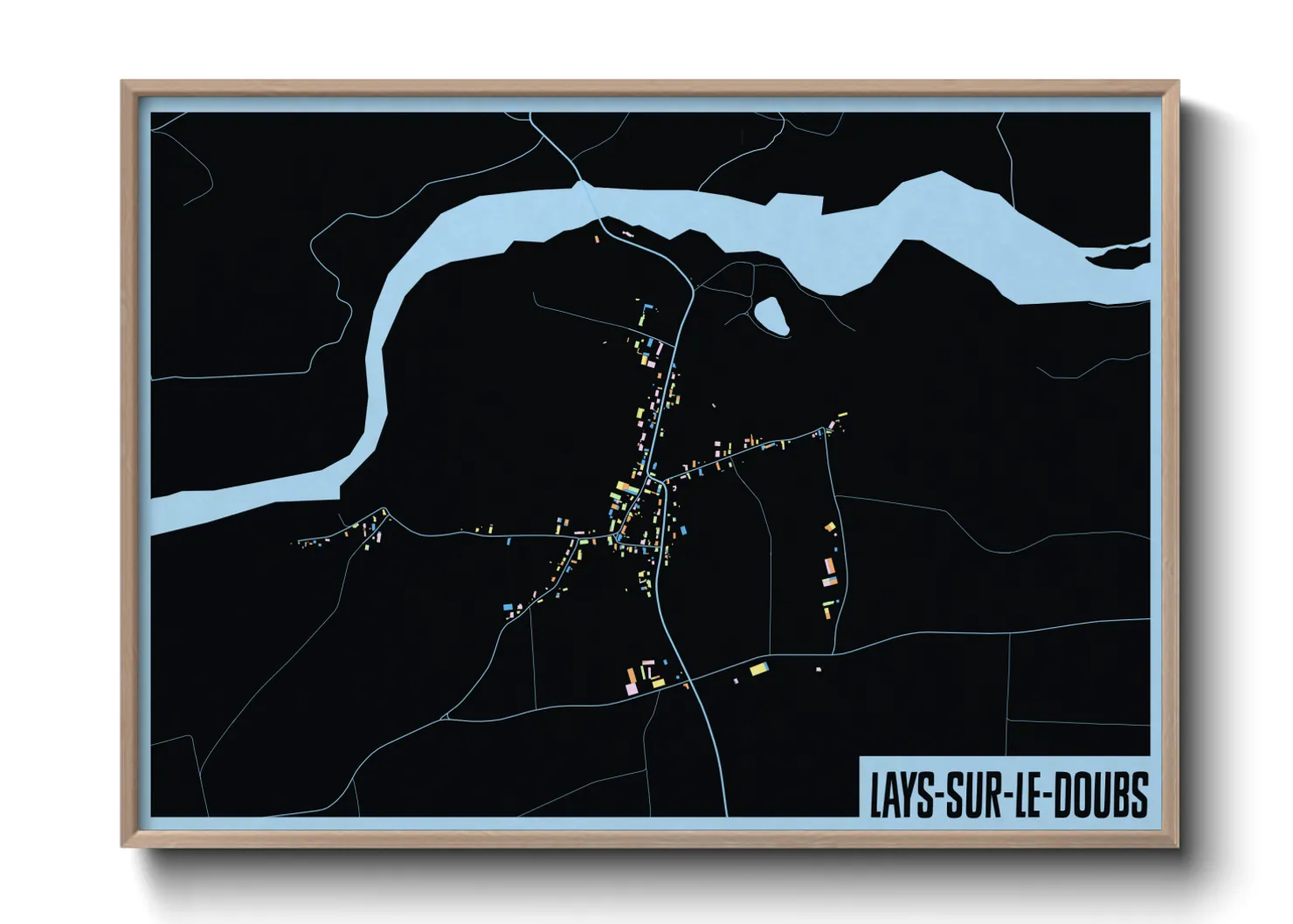 Une affiche de carte sur Lays-sur-le-Doubs