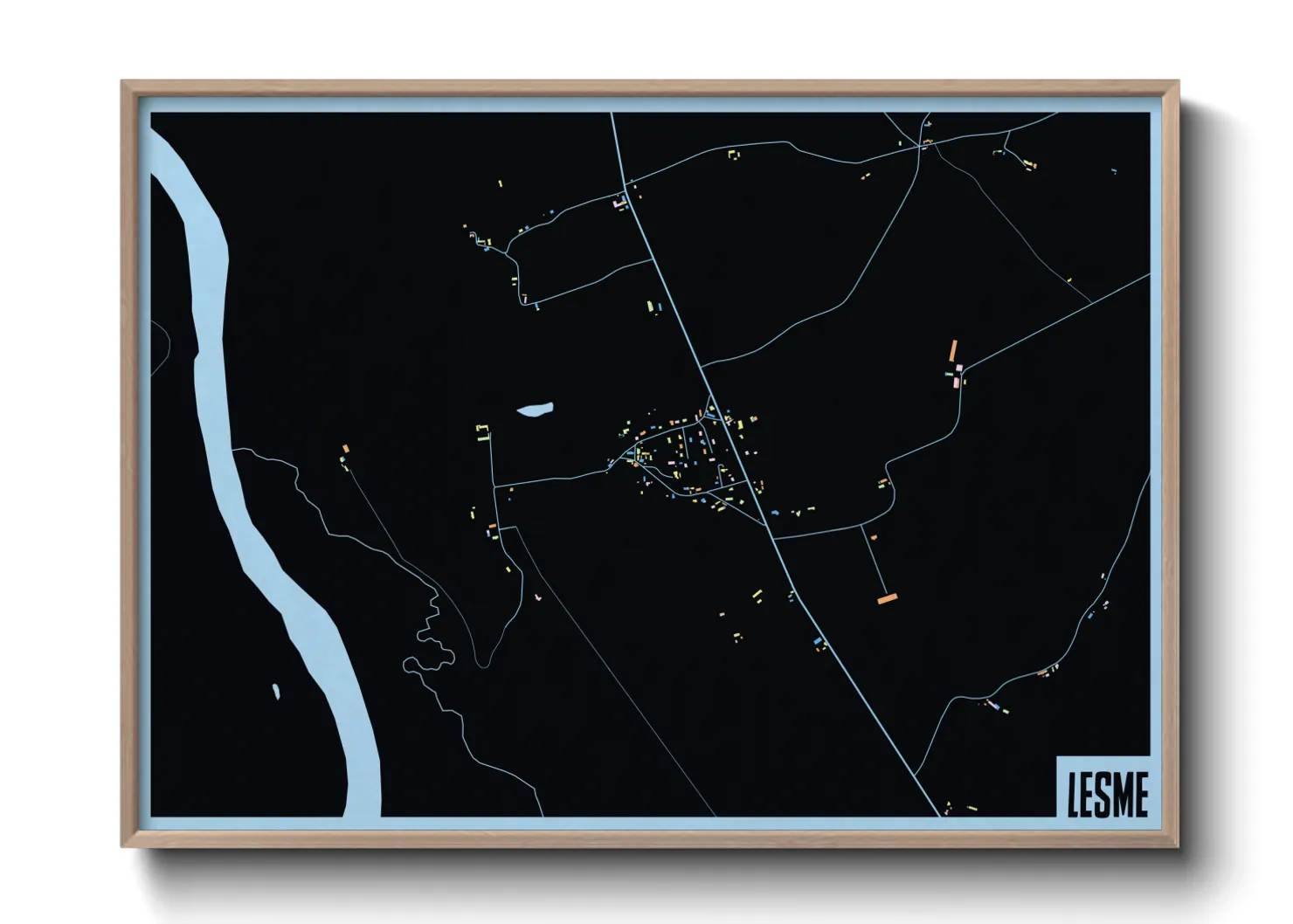 Une affiche de carte sur Lesme