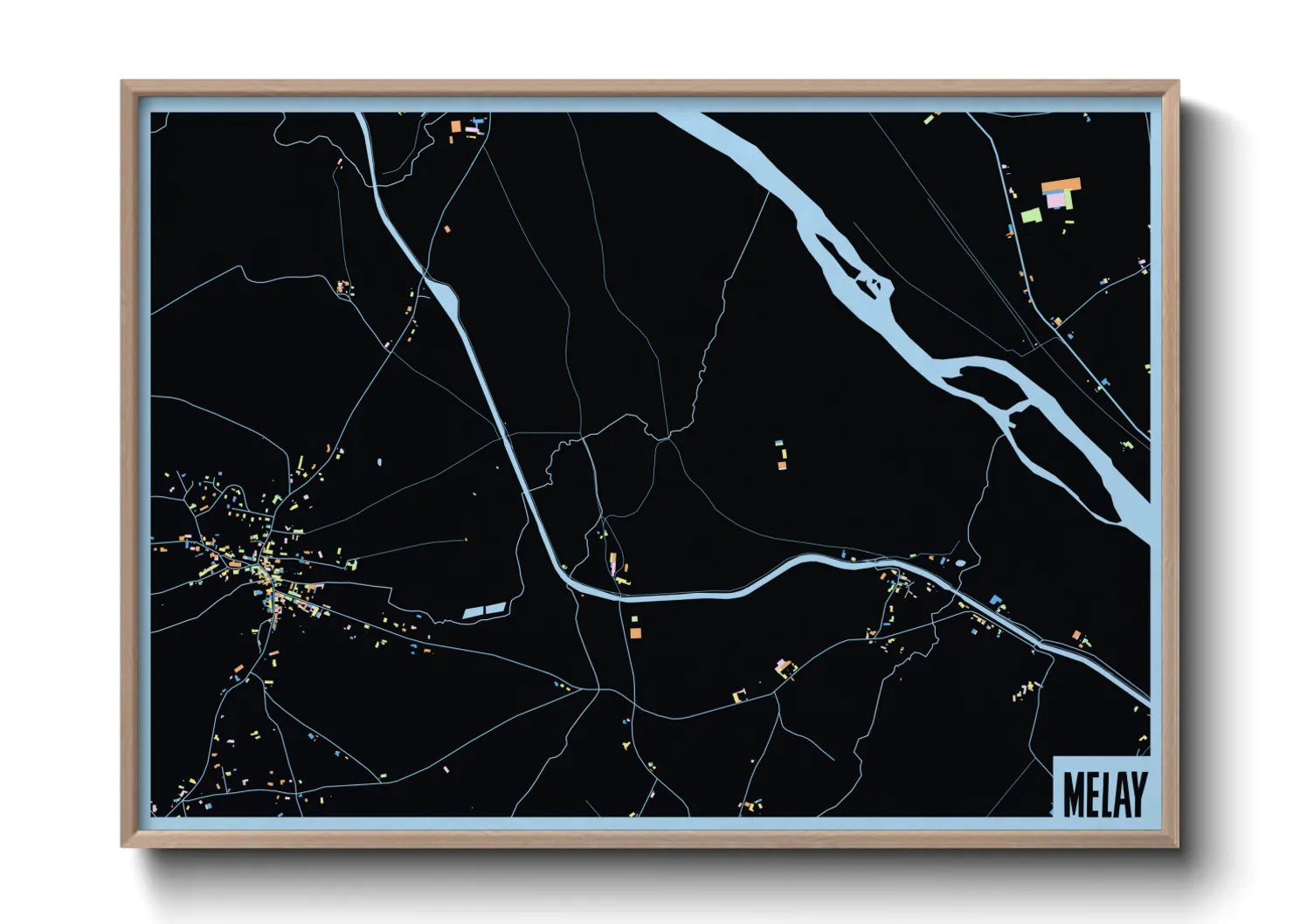 Une affiche de carte sur Melay