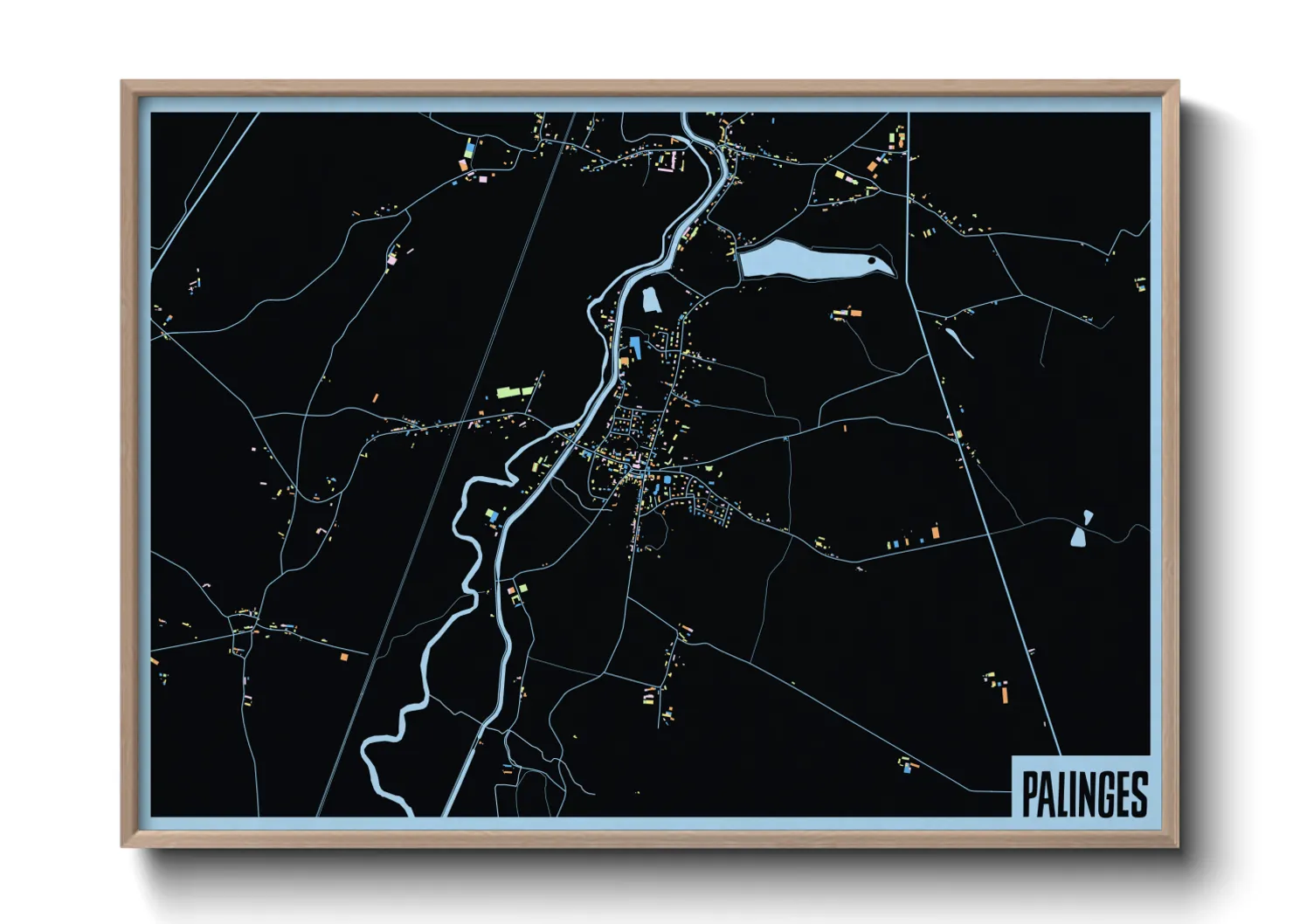 Une affiche de carte sur Palinges