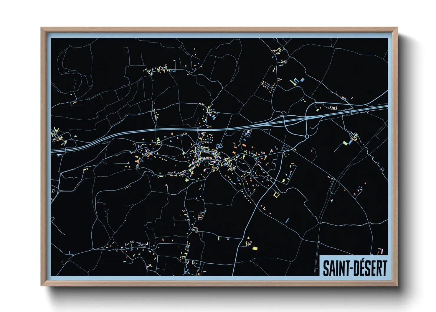 Une affiche de carte sur Saint-Désert