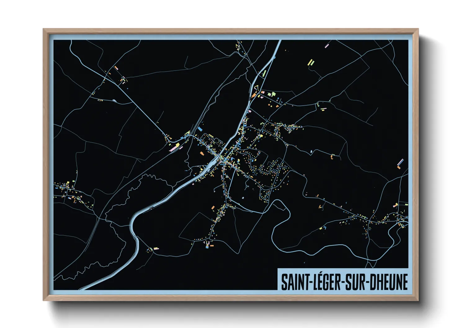 Une affiche de carte sur Saint-Léger-sur-Dheune