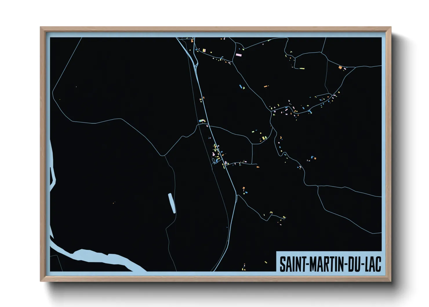 Une affiche de carte sur Saint-Martin-du-Lac