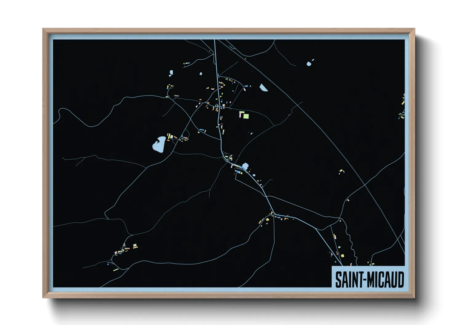 Une affiche de carte sur Saint-Micaud