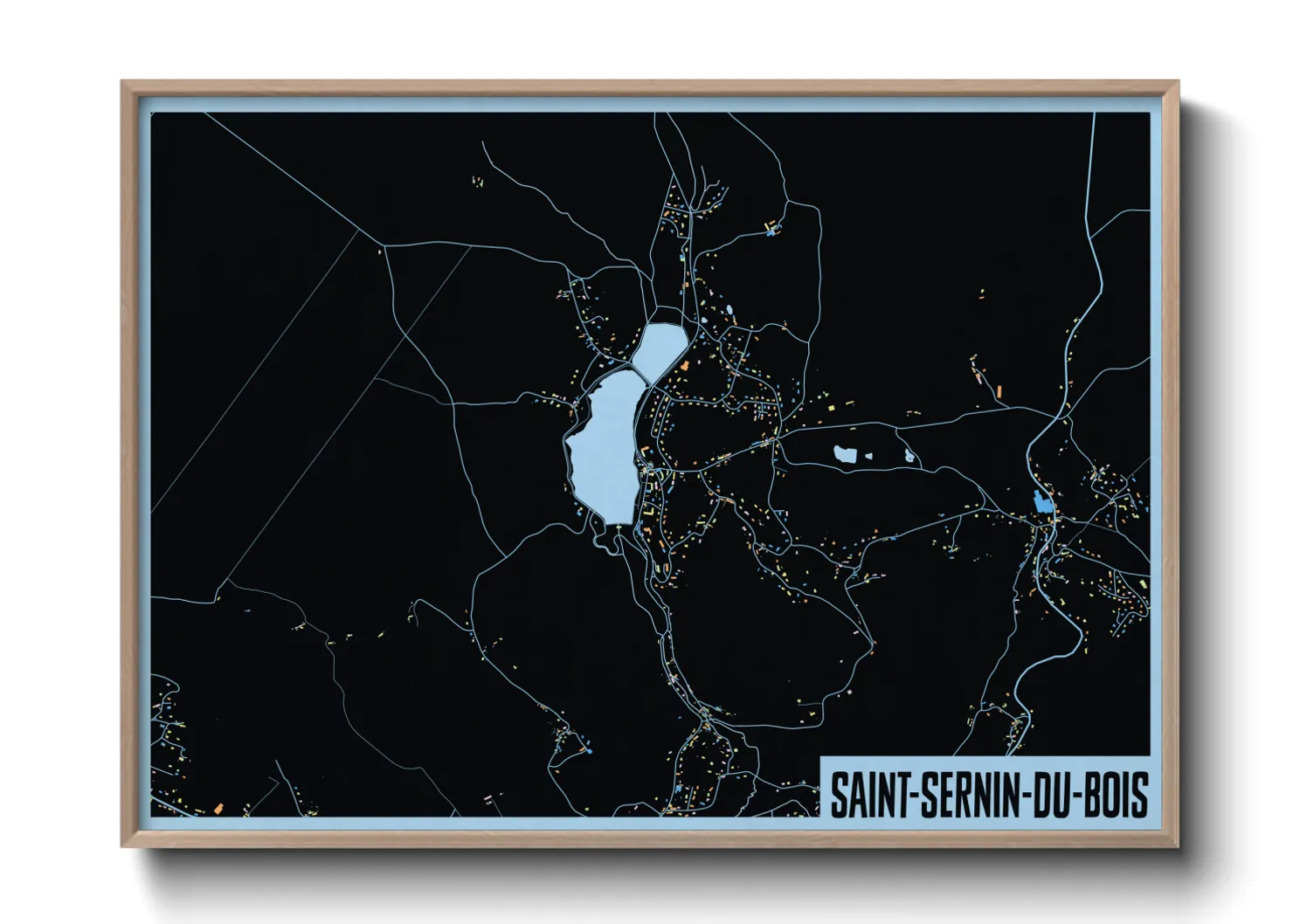 Une affiche de carte sur Saint-Sernin-du-Bois