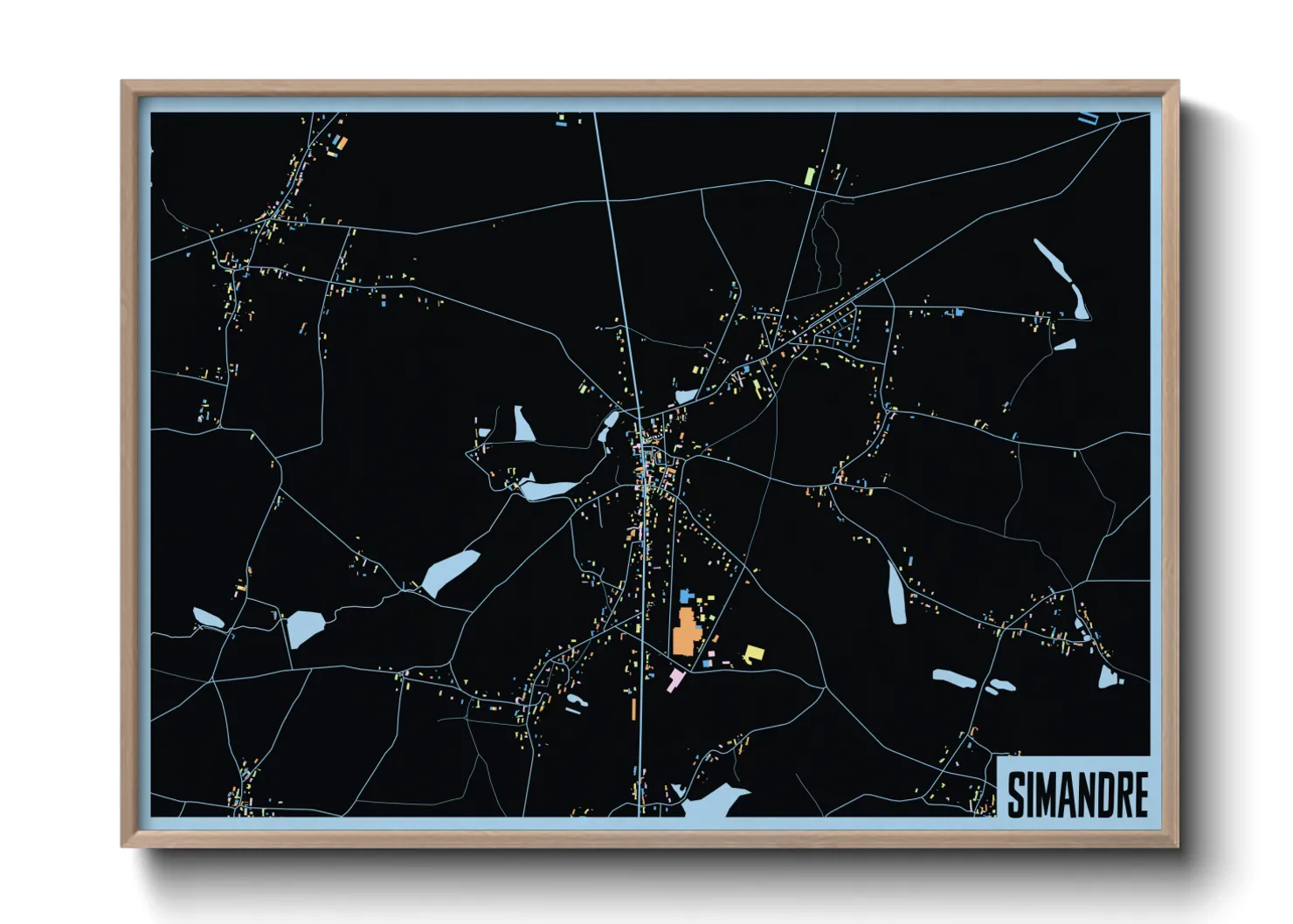 Une affiche de carte sur Simandre