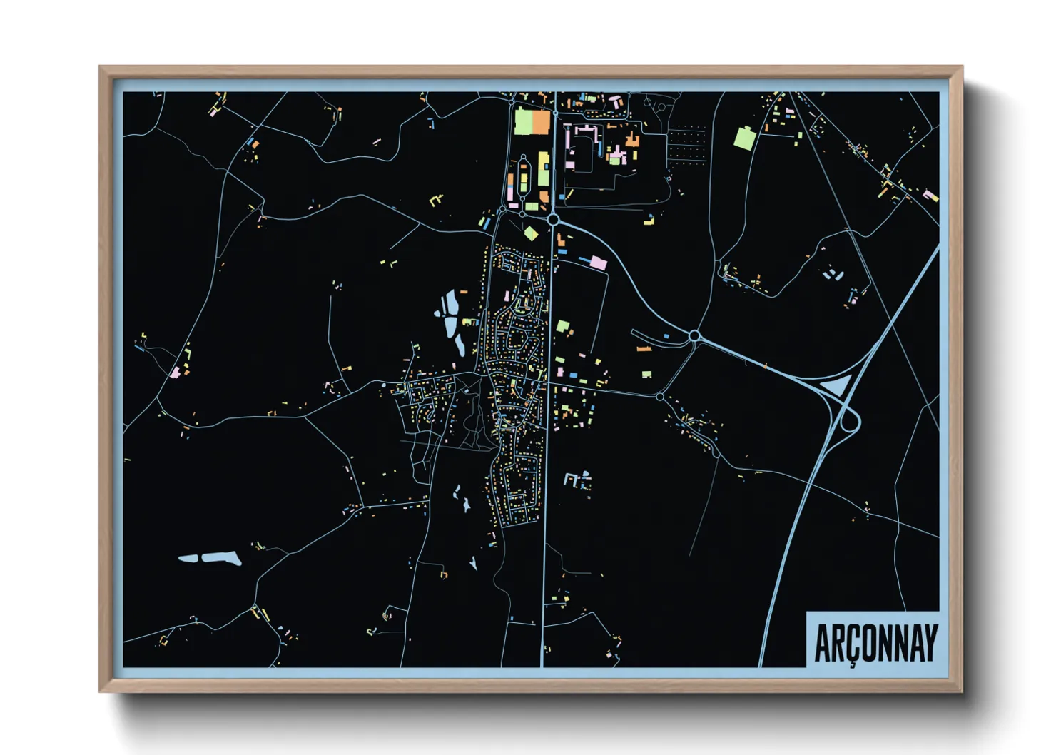 Une affiche de carte sur Arçonnay