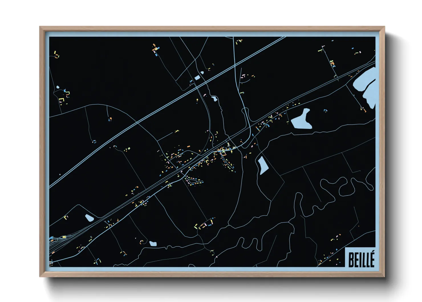 Une affiche de carte sur Beillé