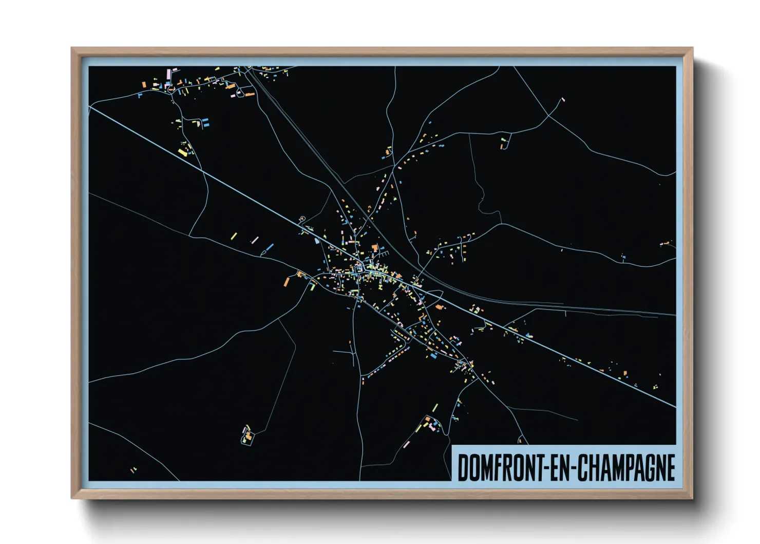 Une affiche de carte sur Domfront-en-Champagne