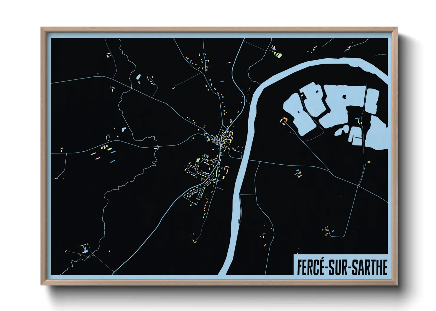 Une affiche de carte sur Fercé-sur-Sarthe