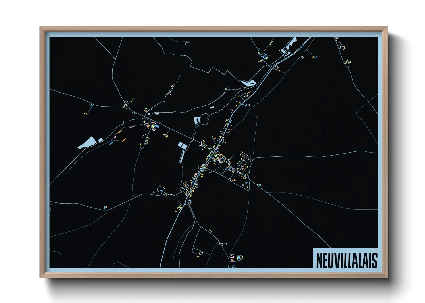 Une affiche de carte sur Neuvillalais