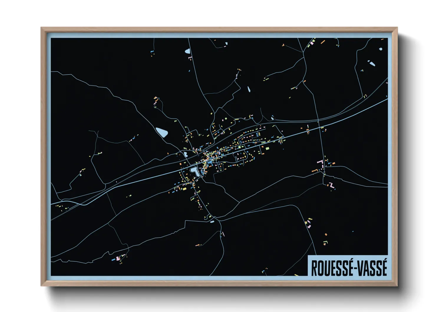 Une affiche de carte sur Rouessé-Vassé