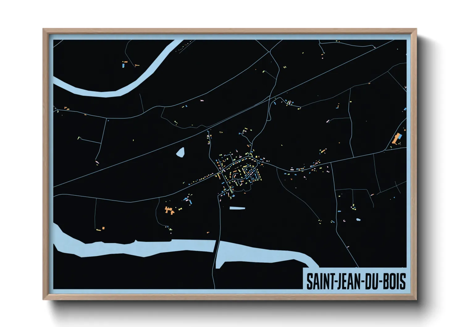Une affiche de carte sur Saint-Jean-du-Bois