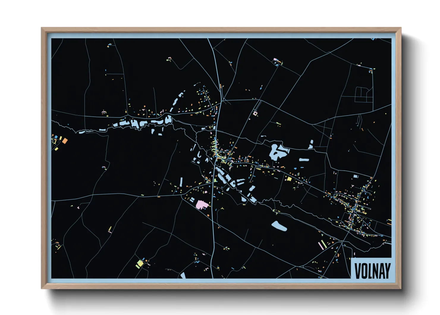 Une affiche de carte sur Volnay