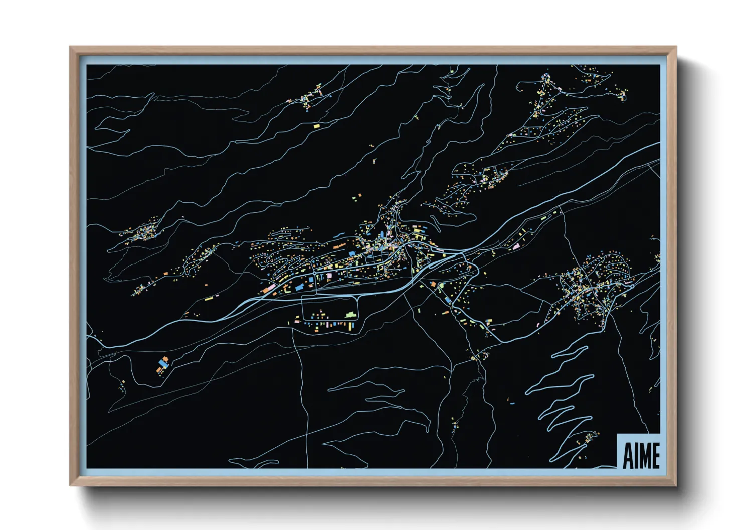 Une affiche de carte sur Aime