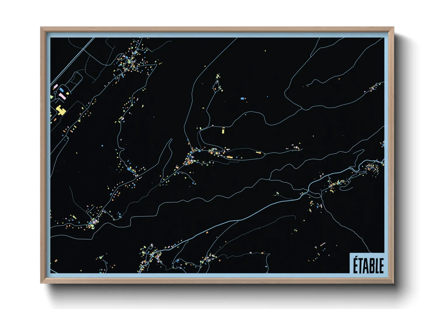 Une affiche de carte sur Étable