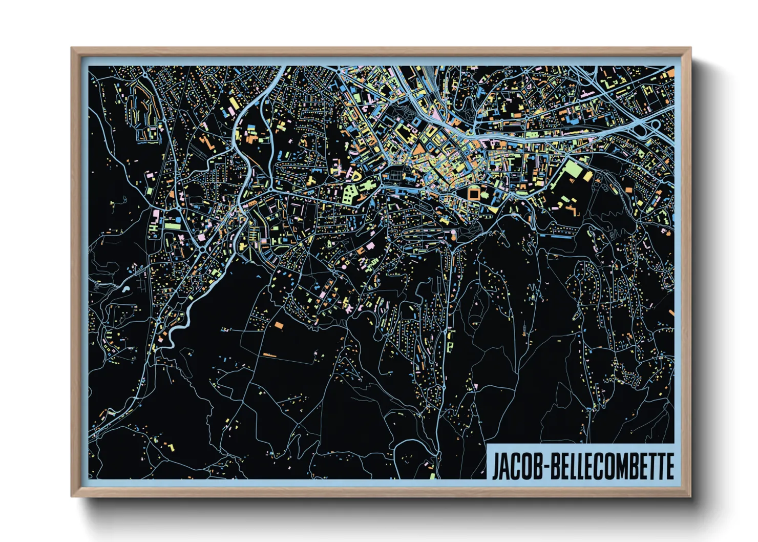 Une affiche de carte sur Jacob-Bellecombette