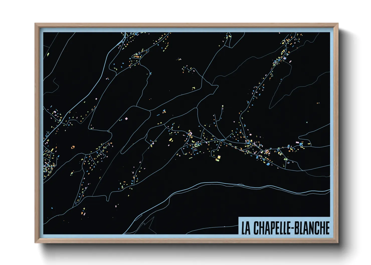 Une affiche de carte sur La Chapelle-Blanche