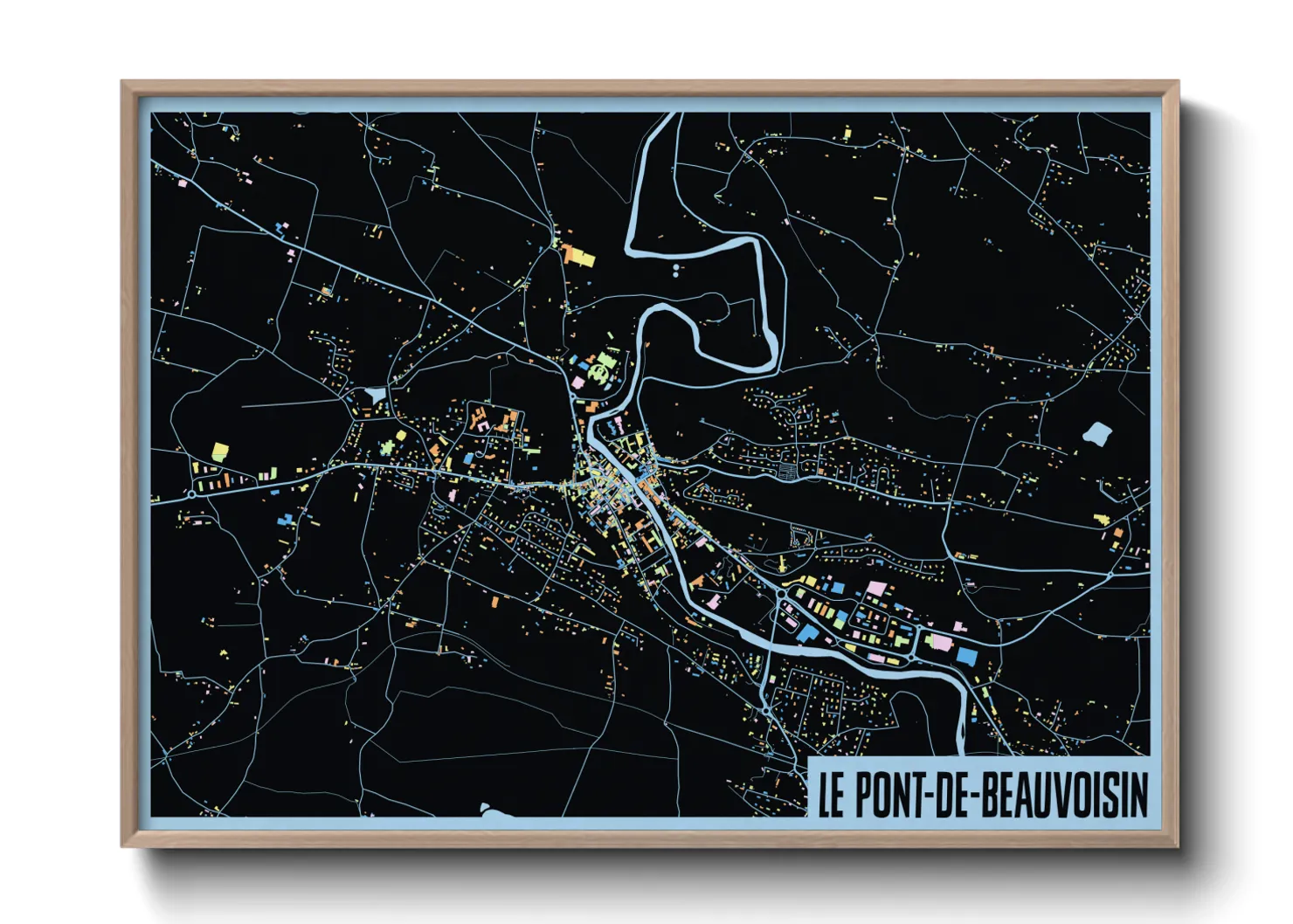 Une affiche de carte sur Le Pont-de-Beauvoisin