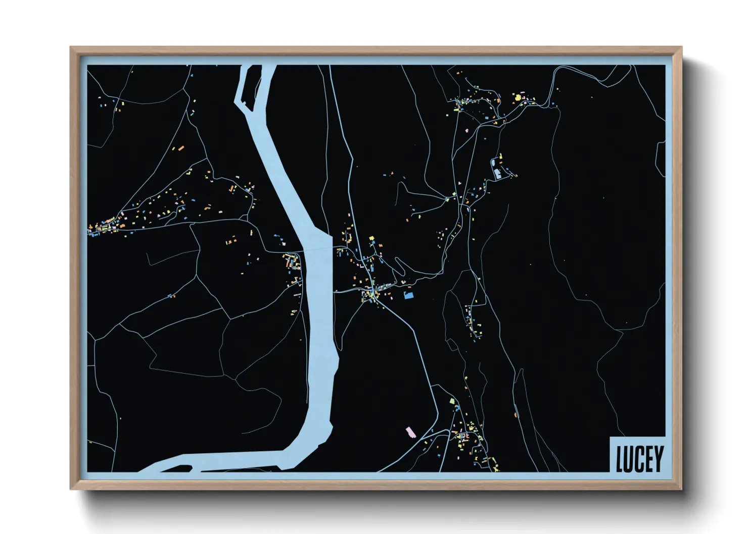 Une affiche de carte sur Lucey