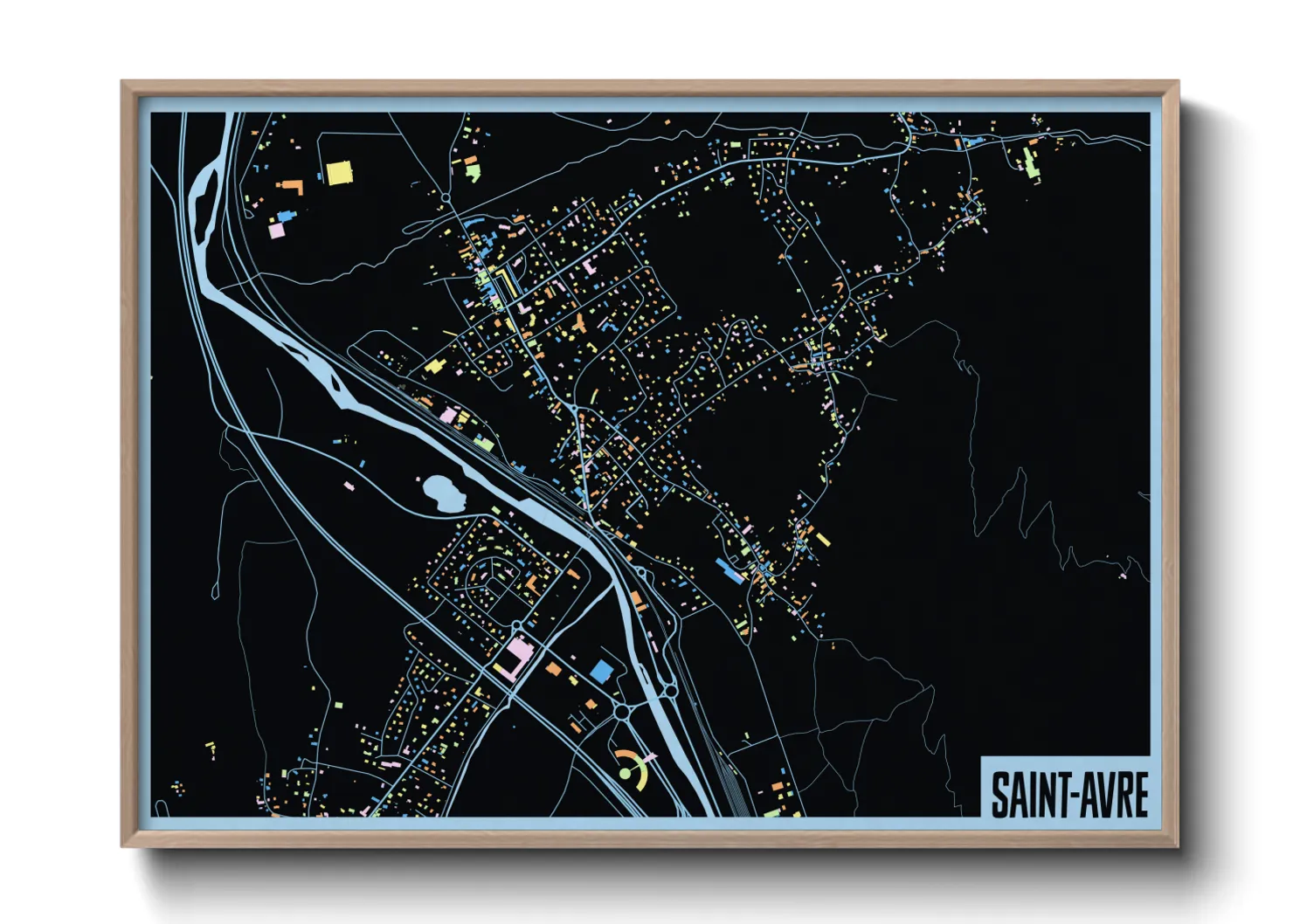 Une affiche de carte sur Saint-Avre