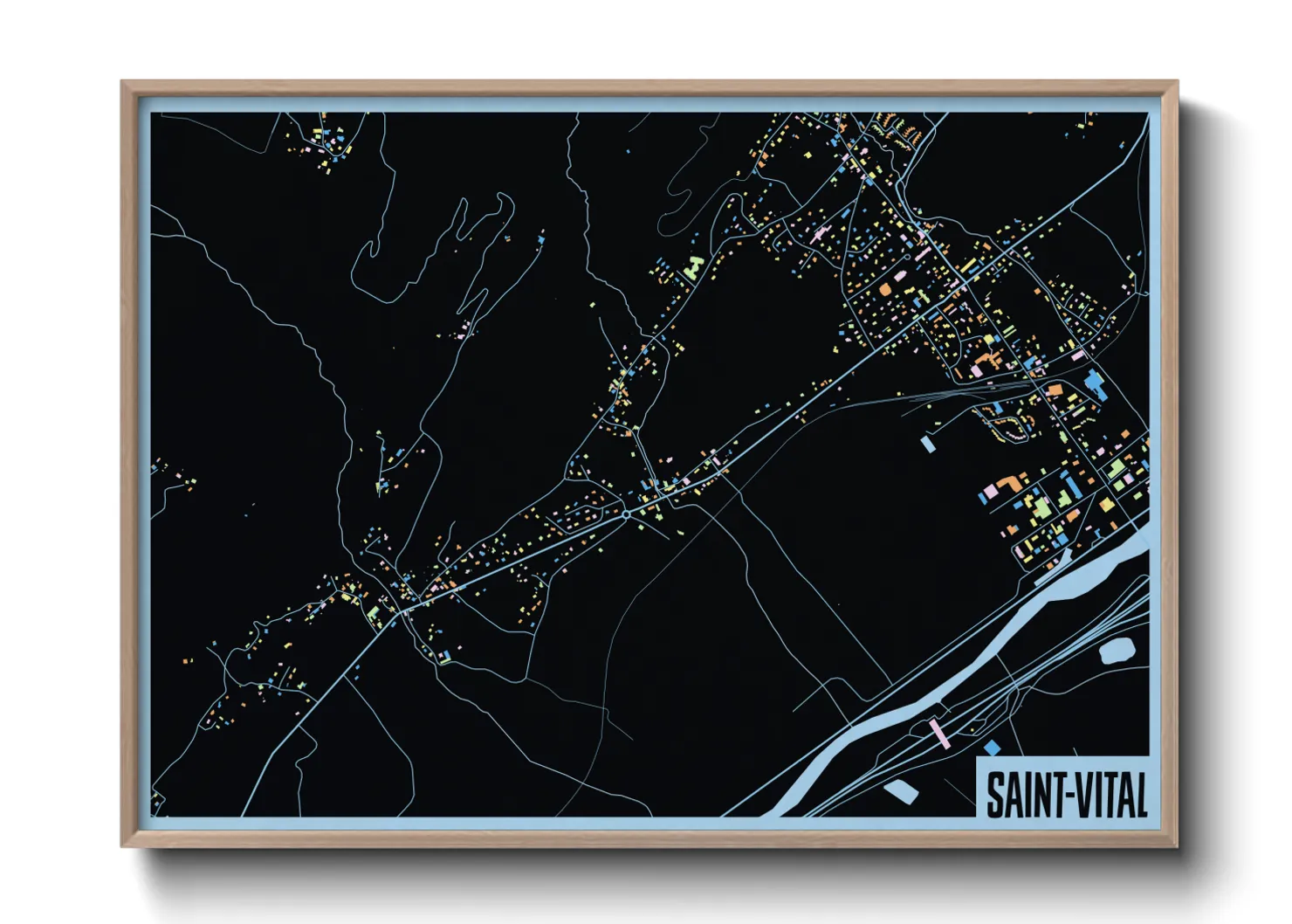 Une affiche de carte sur Saint-Vital