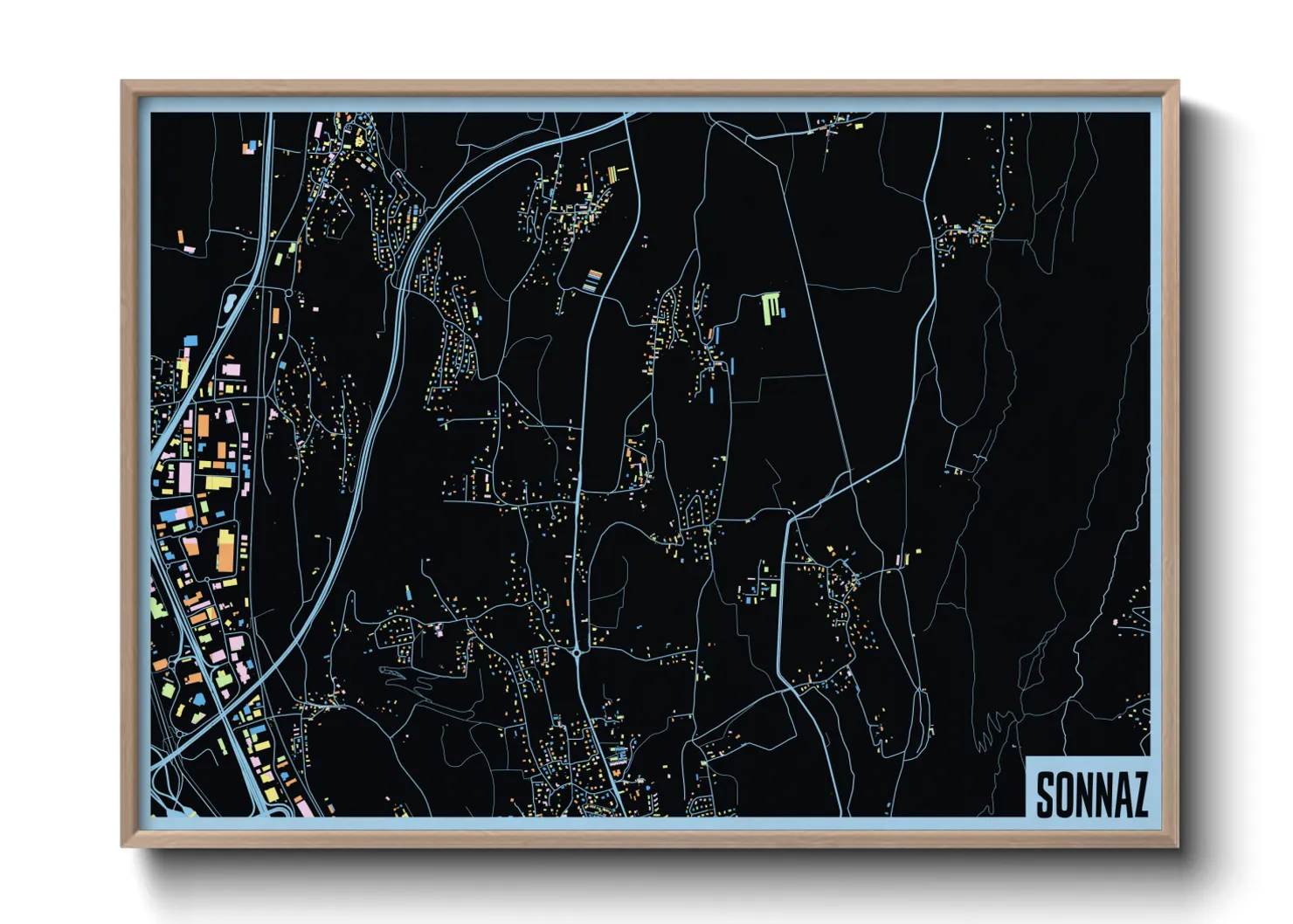 Une affiche de carte sur Sonnaz