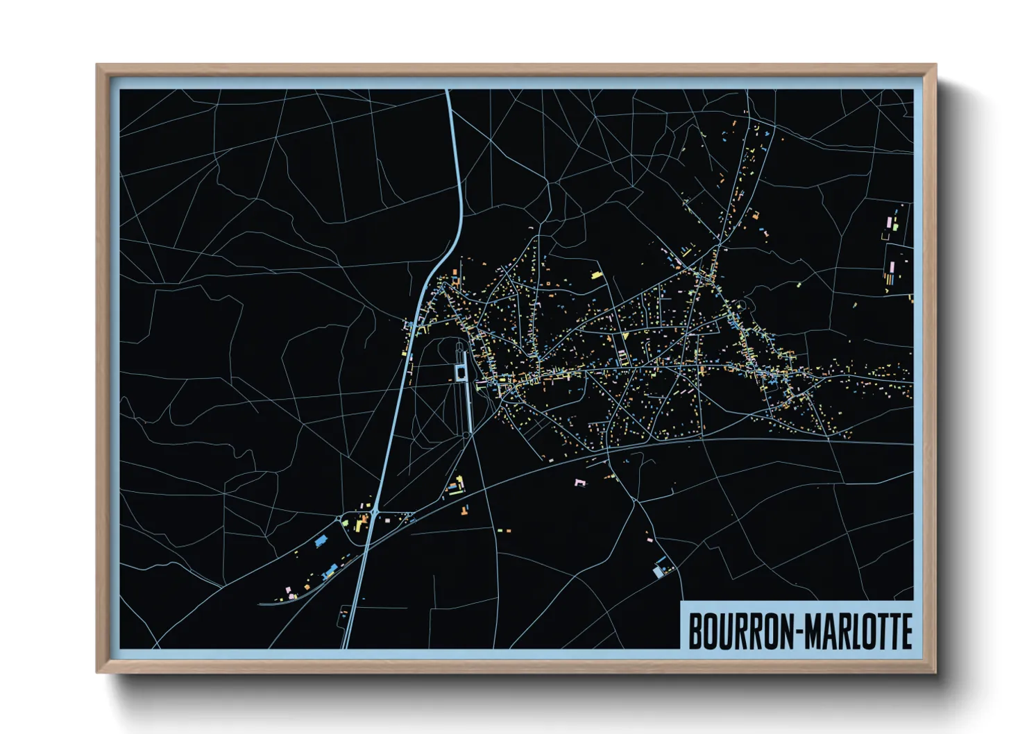 Une affiche de carte sur Bourron-Marlotte