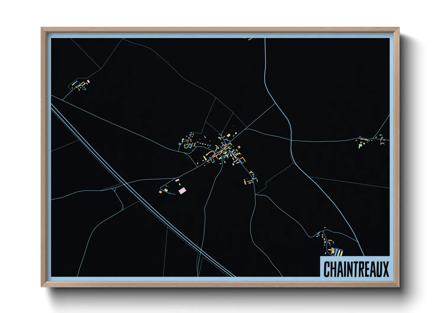 Une affiche de carte sur Chaintreaux