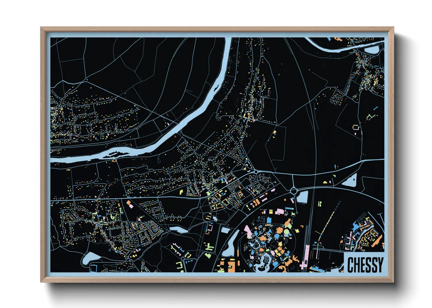 Une affiche de carte sur Chessy