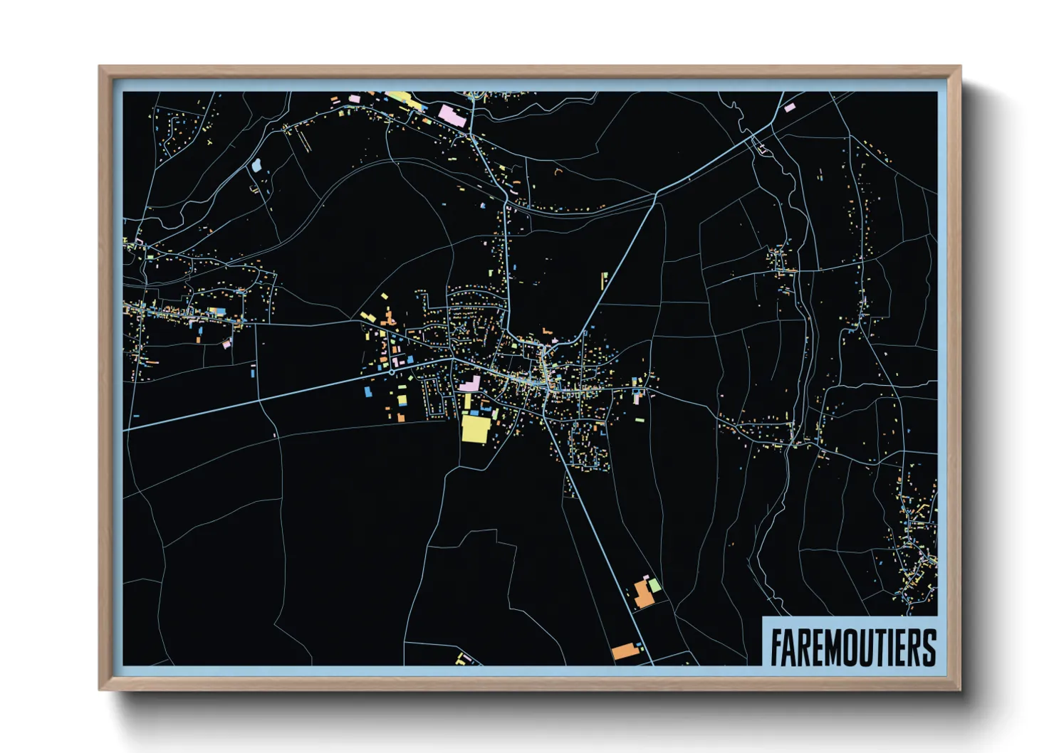 Une affiche de carte sur Faremoutiers