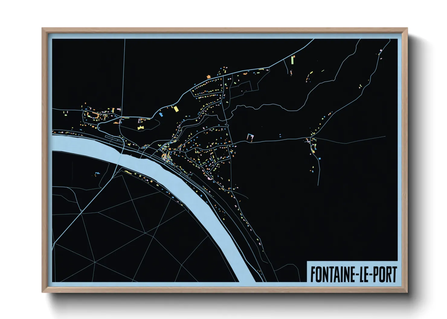 Une affiche de carte sur Fontaine-le-Port