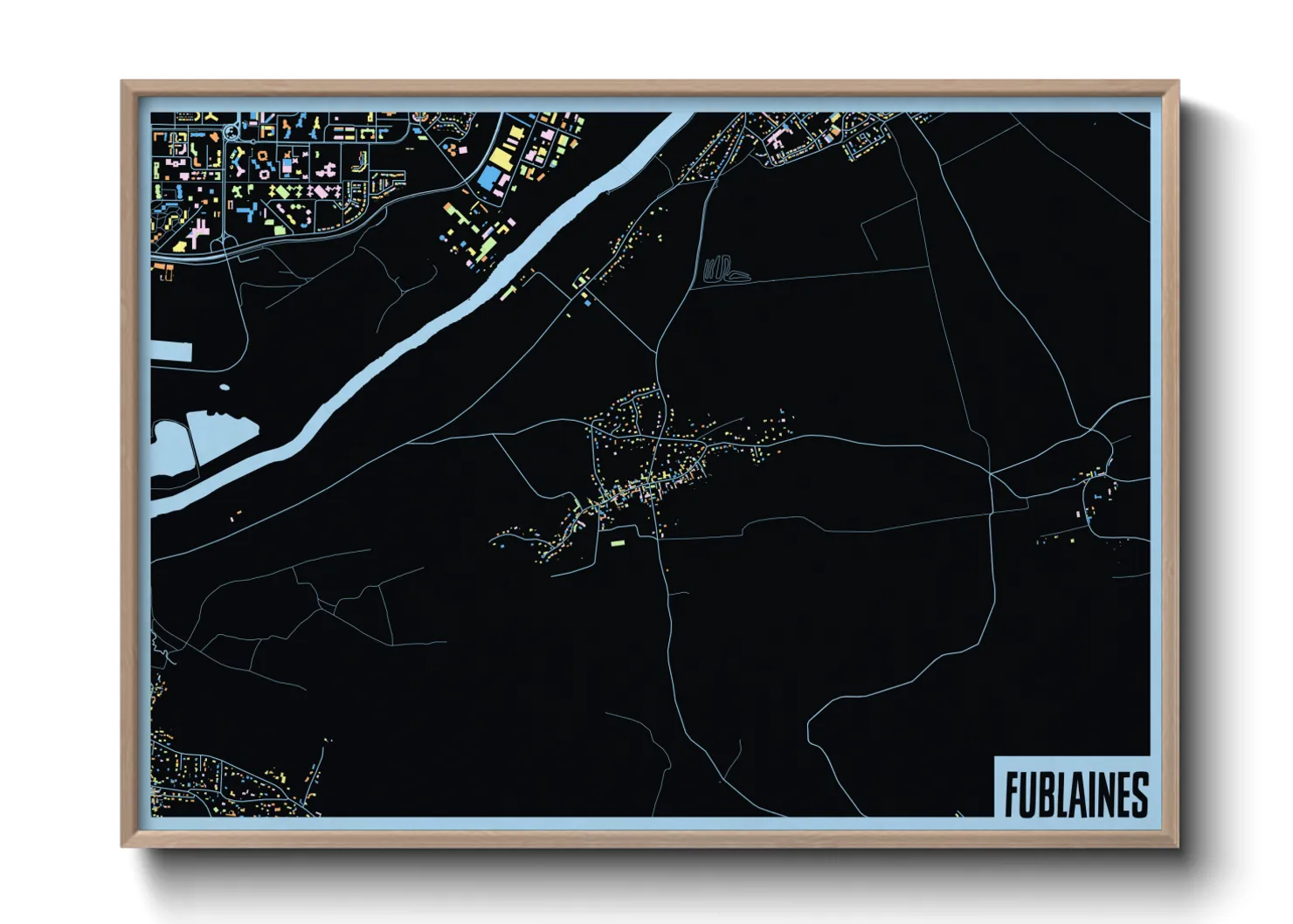 Une affiche de carte sur Fublaines